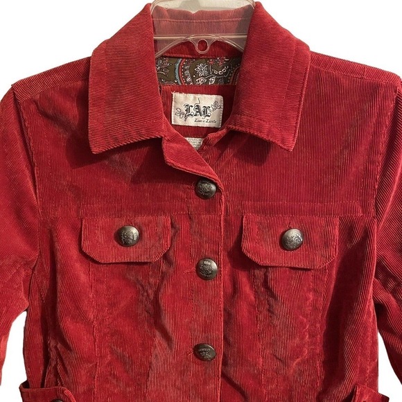LAL Live A Little Corduroy Jacket Blazer Red Size PS Lightweight Classic… - Picture 2 of 9